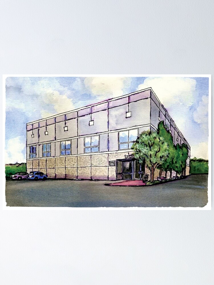 Pam Beesly Office Building Watercolor Painting Poster Dunder Mifflin Paper  Company Inc. Gift Poster for Sale by MyPartyShirt