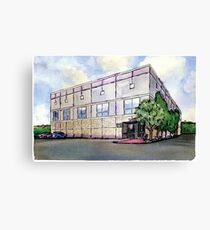 Pam Beesly Office Building Watercolor Painting Poster Dunder Mifflin Paper Company Inc. Gift Canvas Print