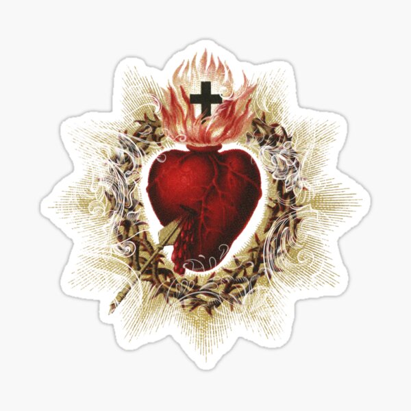 Item preview, Vintage look Sacred Heart of Jesus  designed and sold by PhaedraArt.