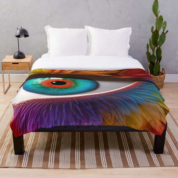 Item preview, Rainbow Feathered Eye designed and sold by Dudeist Designs.