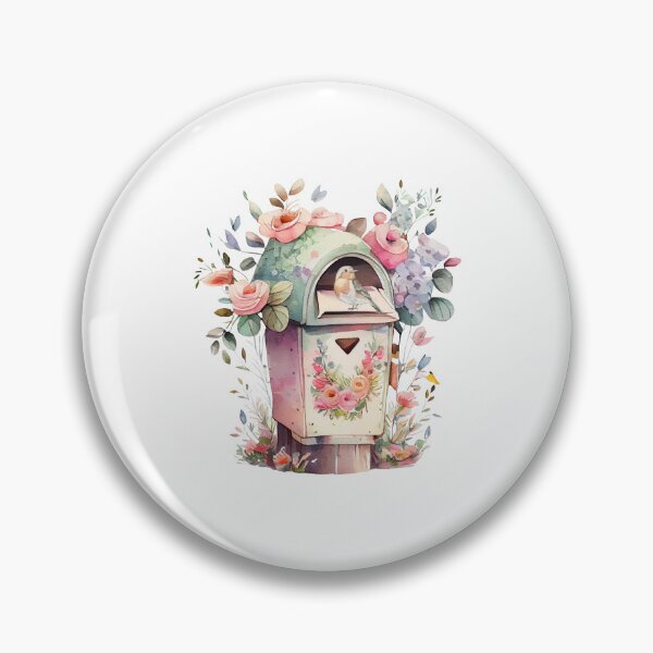 Item preview, Watercolor Floral Mailbox with Bird  designed and sold by silviaol.