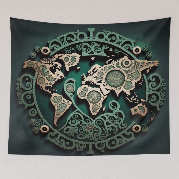 Item preview, World Map Celtic Seal of Earth designed and sold by Map4U.