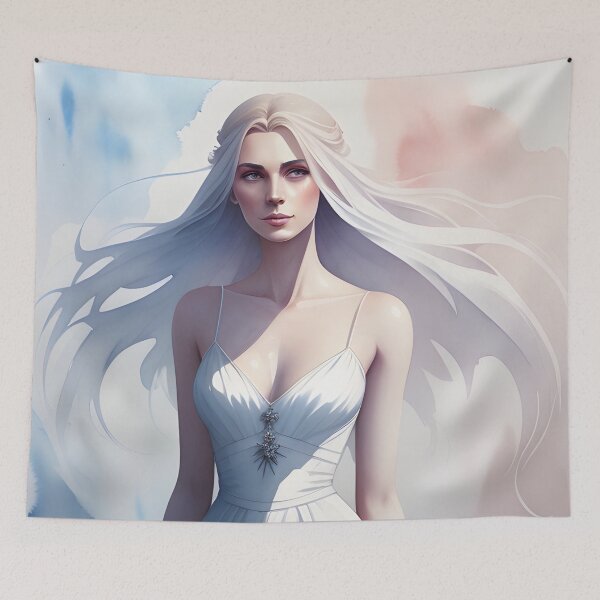 Item preview, Hermosa mujer rubia de hielo en vestido de novia blanco designed and sold by Erika V..