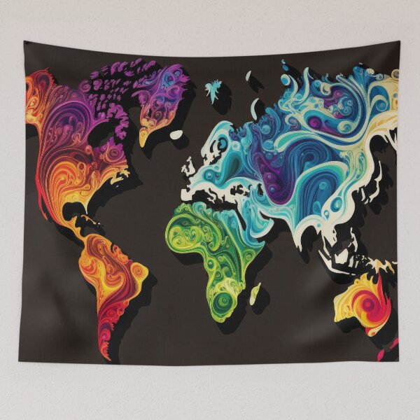 Item preview, World Map Wind Flow designed and sold by Map4U.