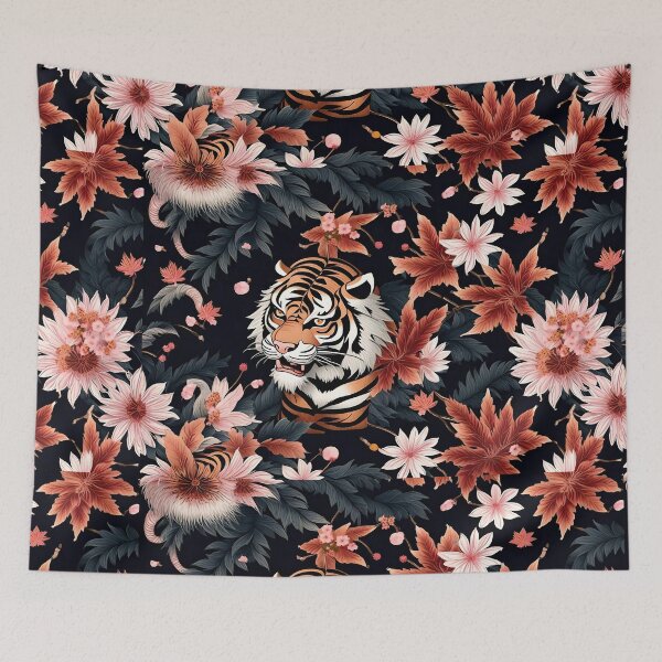 Item preview, Tiger Flower Drawing Art Print  designed and sold by saflimbenly.