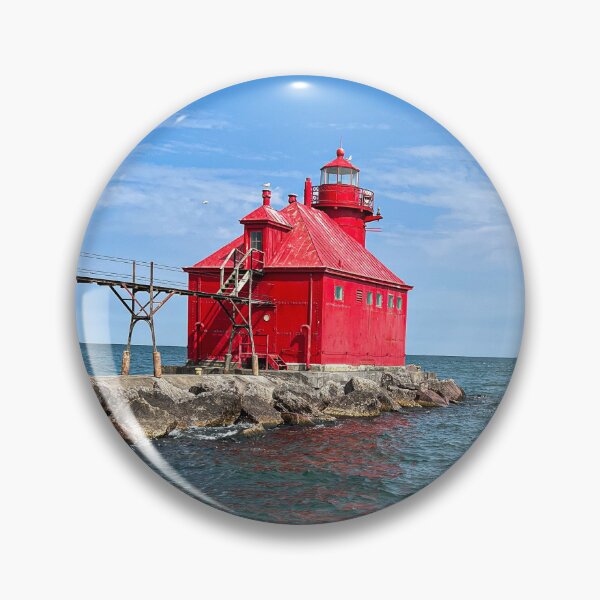 Item preview, North Pierhead Lighthouse in Door County designed and sold by Redrazzle.