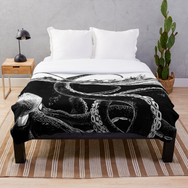 Kraken Rules the Sea Throw Blanket