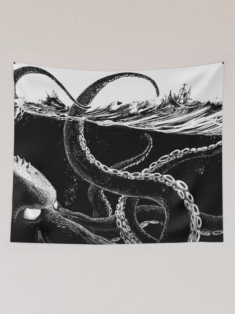 "Kraken Rules the Sea" Tapestry for Sale by Nora Surojegin Redbubble