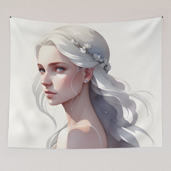 Item preview, Hermosa mujer rubia de hielo con vestido de novia blanco designed and sold by Erika V..