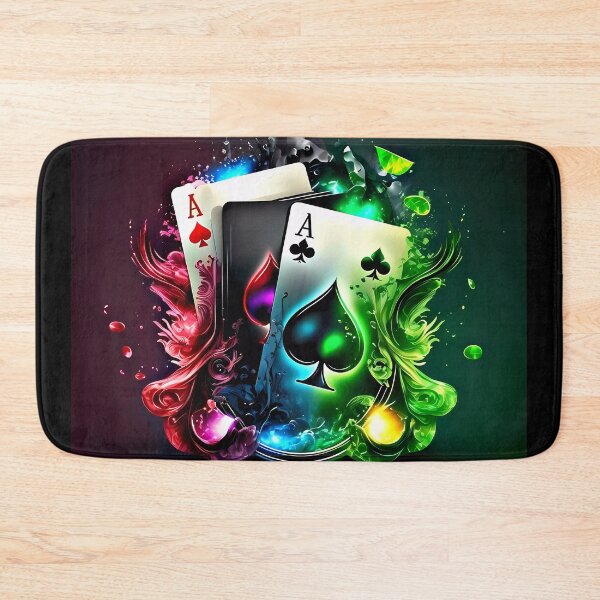 Item preview, "Magic and Style in an Illustration of 3 Stylized 'A' Cards in Black and Red with Colorful Gelatinous Bubbles." designed and sold by Jhuvel.