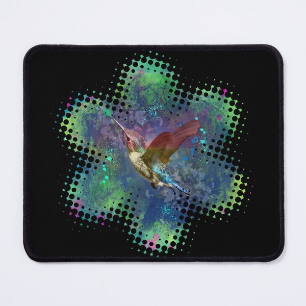 Item preview, Hummingbird in Magical landscape, Illustration of small bird on abstract background designed and sold by Malogue.