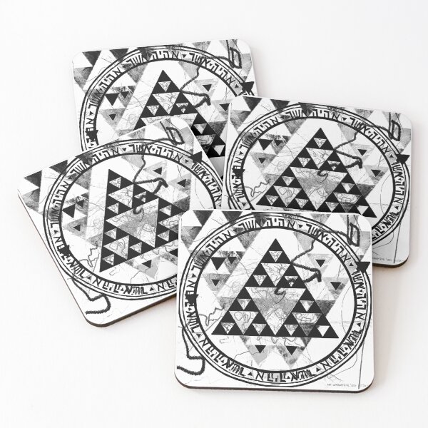 Shiviti: Eheye Asher Eheye, WHITE Coasters (Set of 4)