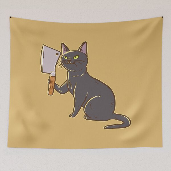 Item preview, Hilarious Angry Cat With Knife   designed and sold by Maria Garcia.