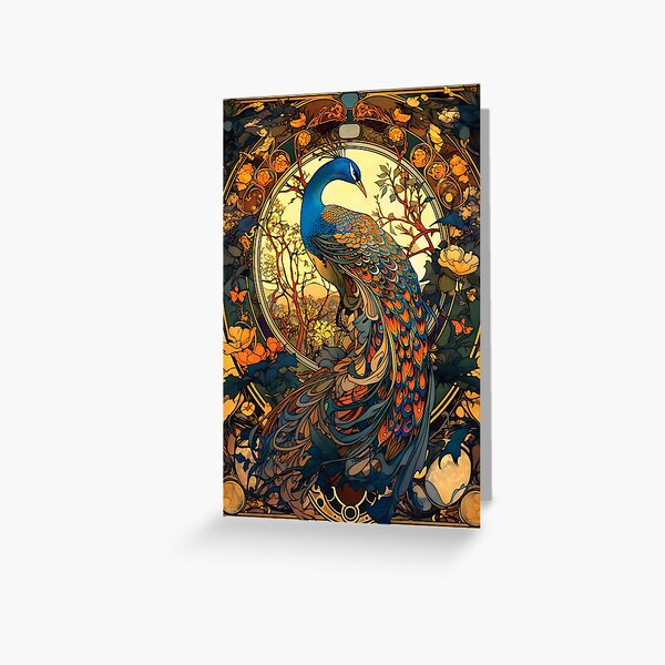 Item preview, Traditional Vintage Art Nouveau Peacock designed and sold by entwithanaxe.
