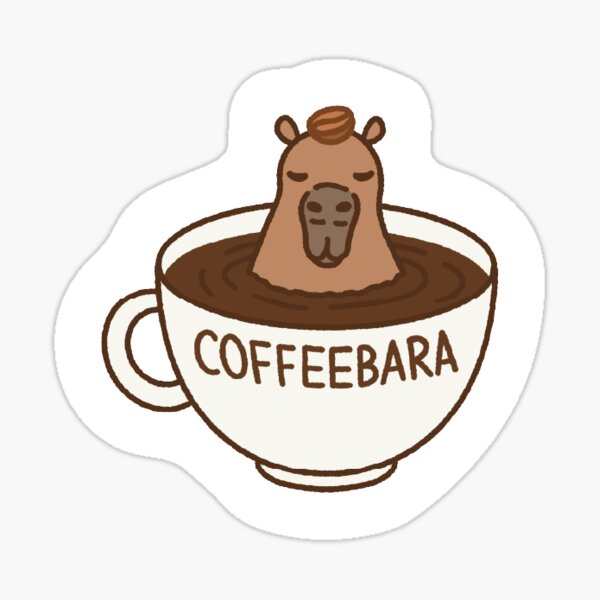 Cute Capybara Capyuccino Coffee Takeaway Cup' Sticker