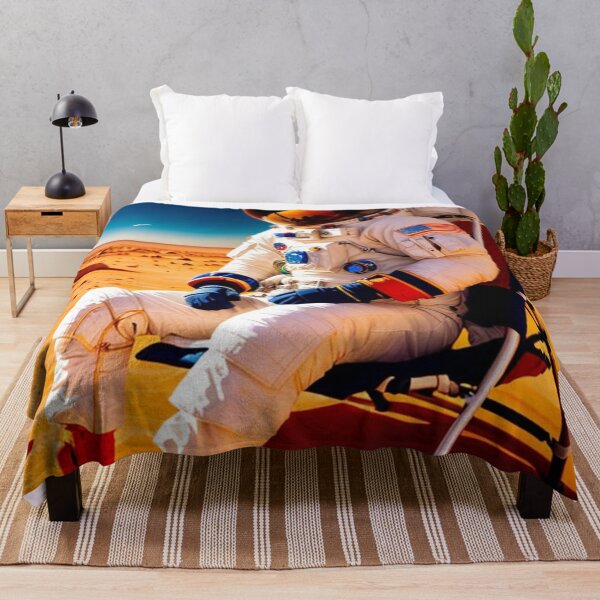 Item preview, Vintage an astronaut resting on mars in a beach chair designed and sold by MarionCerry.