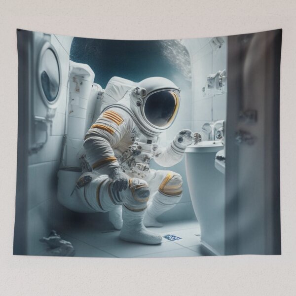 Item preview, Astronaut using the bathroom in space designed and sold by MarionCerry.