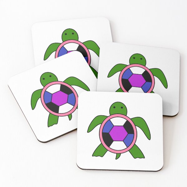 Item preview, Genderfluid flag turtle designed and sold by bookwoof.