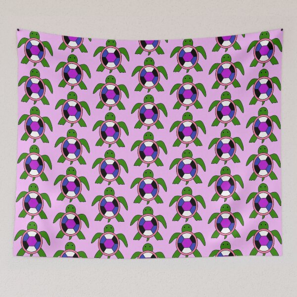 Item preview, Genderfluid flag turtle designed and sold by bookwoof.