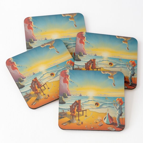 Item preview, inner soul research in a solitary beach with clowns playing trumpet print designed and sold by MarionCerry.