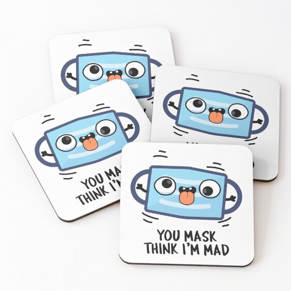 Item preview, You Mask Think I'm Mad Funny Mask Puns  designed and sold by punnybone.