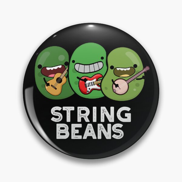 Item preview, String Beans Funny Vegetable Puns (Dark BG) designed and sold by punnybone.