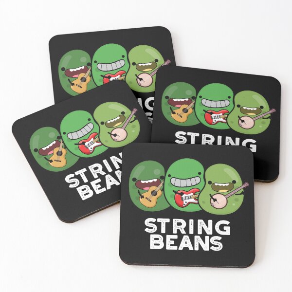 Item preview, String Beans Funny Vegetable Puns (Dark BG) designed and sold by punnybone.