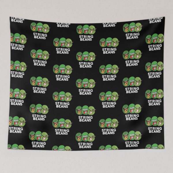 Item preview, String Beans Funny Vegetable Puns (Dark BG) designed and sold by punnybone.