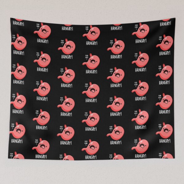 Item preview, Hangry Funny Stomach Puns (Dark BG) designed and sold by punnybone.