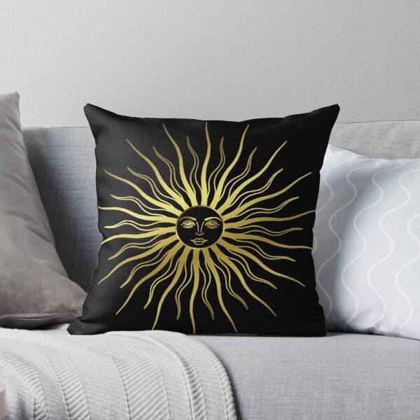 Half Moon Throw Pillow Cushion Cover, Simplistic Sun Night Dots Circle Mystic Pattern on Plain Background, Decorative Square Accent Pillow Case, 18