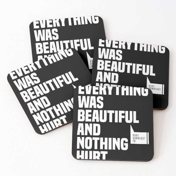 Item preview, Everything Was Beautiful And Nothing Hurt - Kurt Vonnegut Quote, Literature, Typography Print, Black designed and sold by Studio Grafiikka.