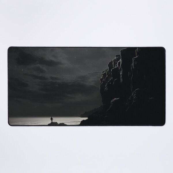 Item preview, Enigmatic Coastal Cliff View - Dark and Moody Art Print of Mysterious Seaside Beauty designed and sold by Dubage603.