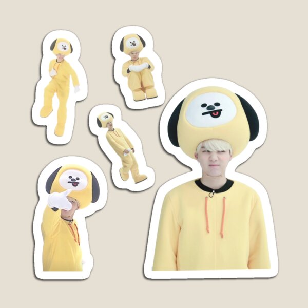 Yoongi Bts Suga Bt21 Ausfuhren Ep 38 Chimmy Cute Kostum Sticker Set Magnet Von Kpoptokens Redbubble