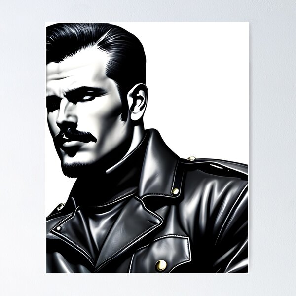 Item preview, Bear Leather Mustached Daddy LGBTQ Gay Pride Graphic Design designed and sold by ItsAKinkThing.