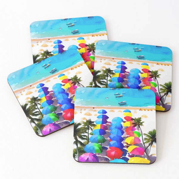 Item preview, Watercolor Beach Umbrellas designed and sold by savesarah.