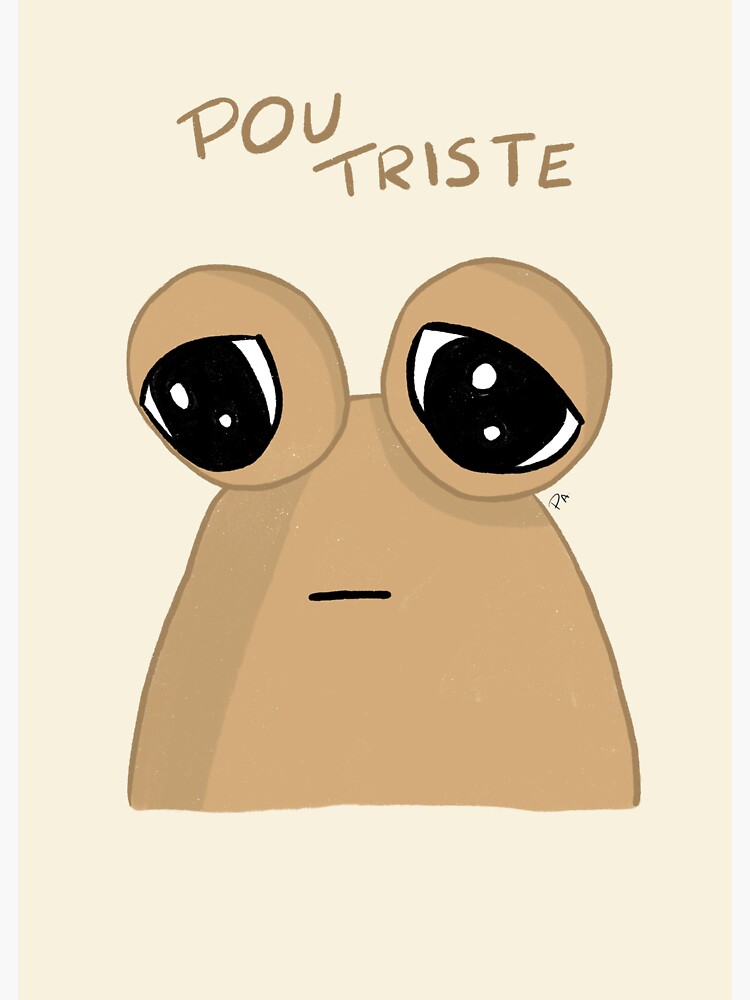 Sad cute little cursed Pou | Sticker
