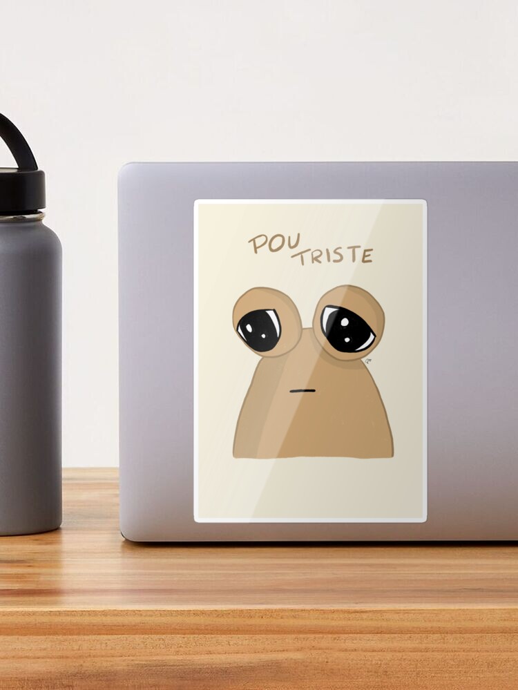 Sad cute little cursed Pou | Sticker