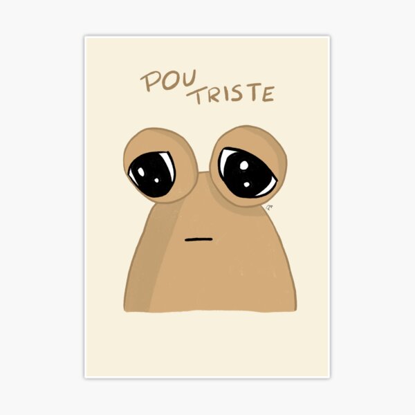 Sad cute little cursed Pou | Sticker