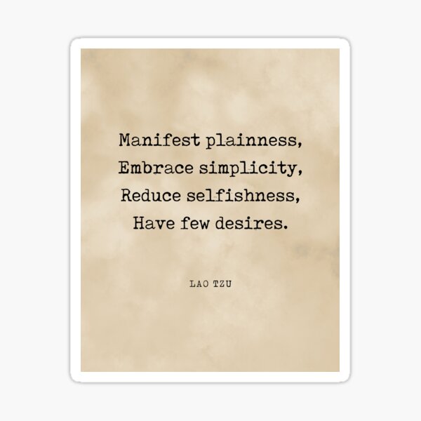 Aperçu de l'œuvre Manifest plainness - Lao Tzu Quote - Literature - Typewriter Print - Vintage créée et vendue par Studio Grafiikka.