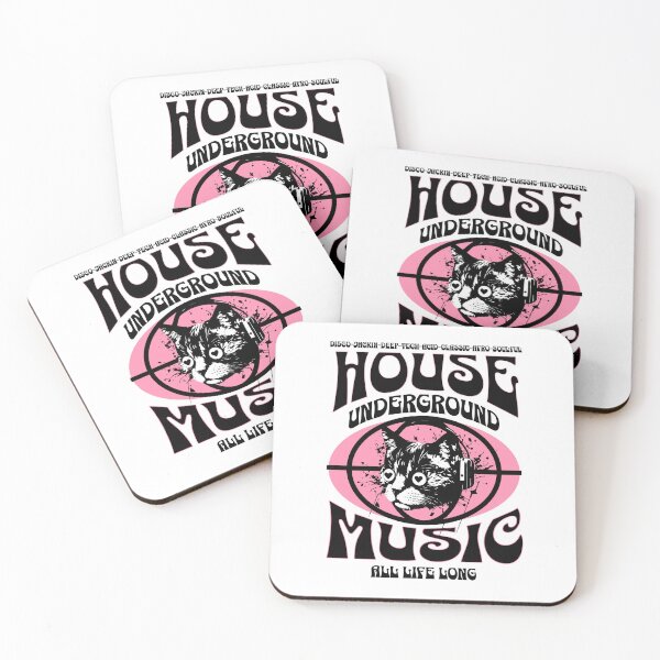Item preview, HOUSE MUSIC  - Underground Cat  (black/pink) designed and sold by Discothreadz.
