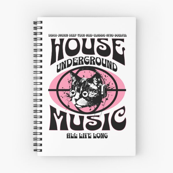 Item preview, HOUSE MUSIC  - Underground Cat  (black/pink) designed and sold by Discothreadz.