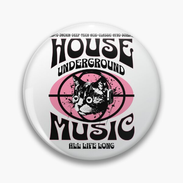 Item preview, HOUSE MUSIC  - Underground Cat  (black/pink) designed and sold by Discothreadz.