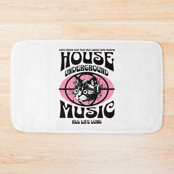 Item preview, HOUSE MUSIC  - Underground Cat  (black/pink) designed and sold by Discothreadz.