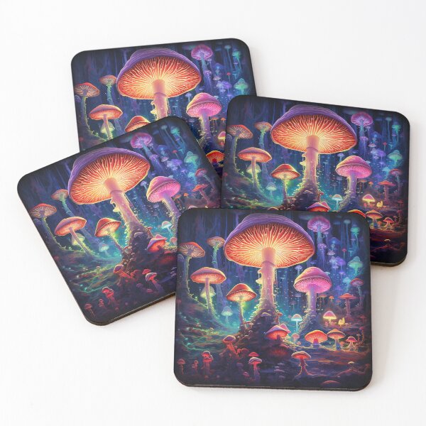 Item preview, Neon Mushrooms #3 designed and sold by mushroomartshop.