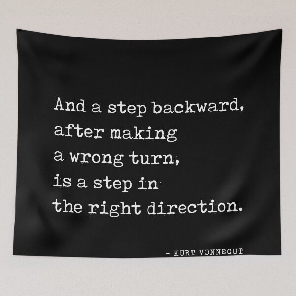 Item preview, And a step backward - Kurt Vonnegut Quote - Literature - Typewriter Print - Black designed and sold by Studio Grafiikka.