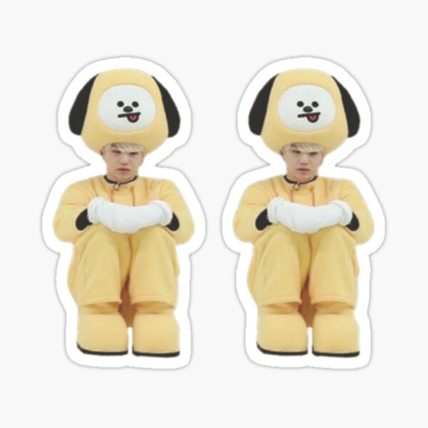 Lindo juego de pegatinas BTS Min Yoongi Suga (BT21 Chimmy meme) Pegatina