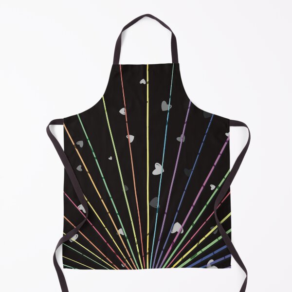Item preview, Rainbow Laser Light Design With Cute Hearts on Black Background designed and sold by Pevkay97.