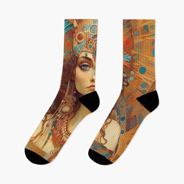 Artikelvorschau, Frauenporträt, inspiriert von Gustav Klimt, Ukiyo-E und Van Gogh Art entworfen und verkauft von BrandonArtWorld.