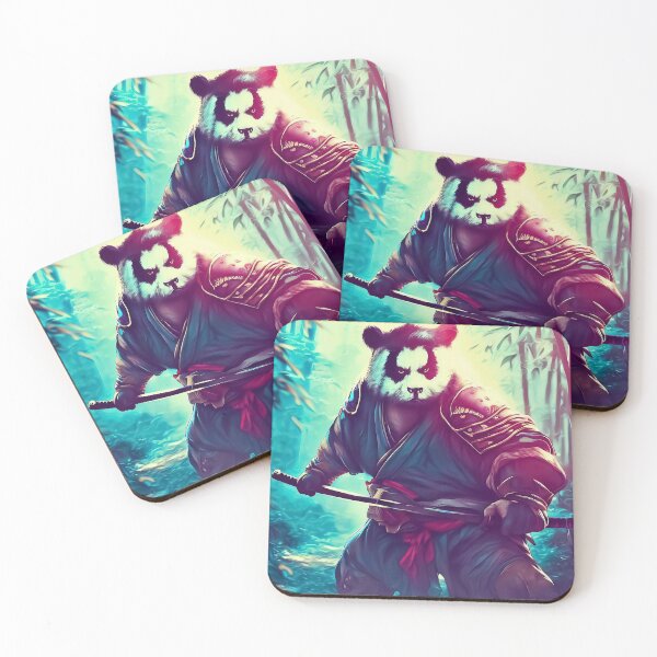 Item preview, Panda bear samurai in bamboo forest designed and sold by TomFrontierArt.