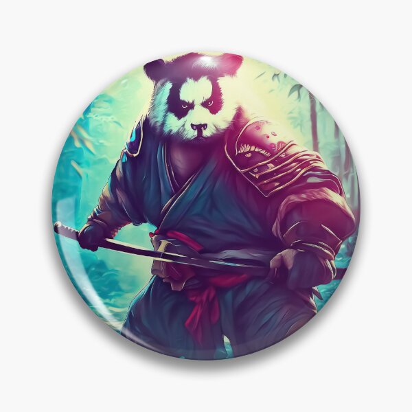 Item preview, Panda bear samurai in bamboo forest designed and sold by TomFrontierArt.